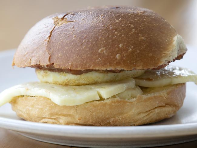 Rosny’s Audrey Coffee is still make its fabulous egg and halloumi brioche rolls for customers to pick up and takeaway. Picture: CHRIS KIDD