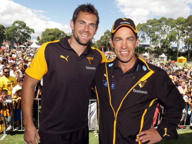 Hawthorn family day. Glenferrie Oval. Luke Hodge and Alastair Clarkson