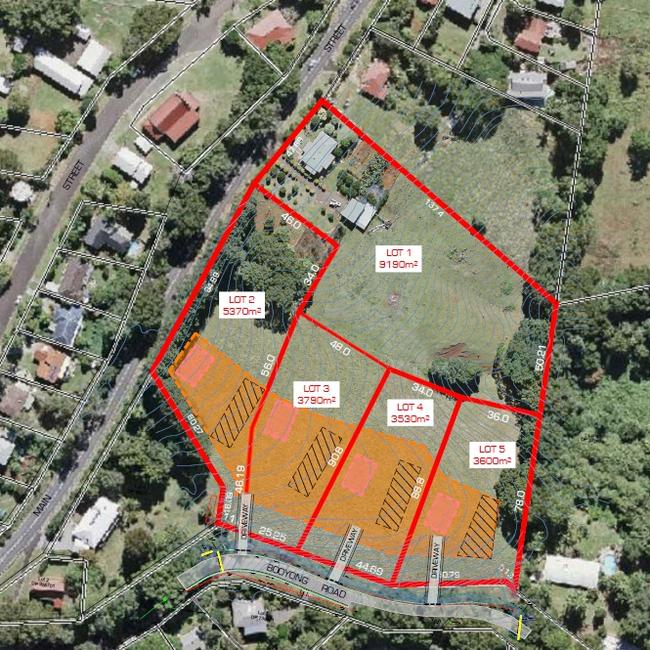 Plans for a proposed 5-lot sub division in Clunes.