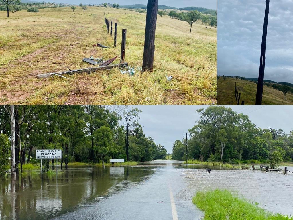 Photos showing damage to the Gayndah and Biggenden areas. Photo: Ergon Energy