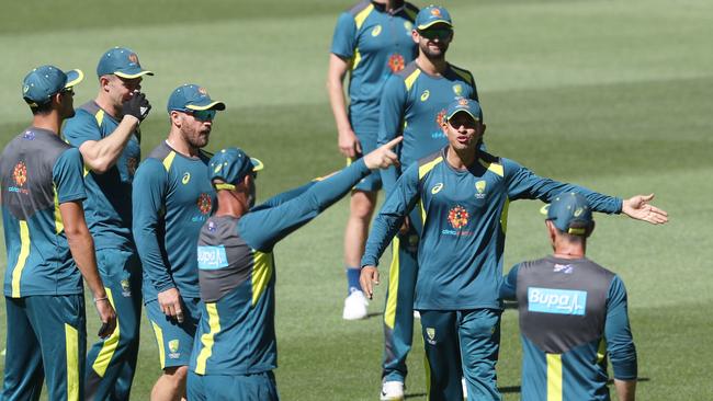 The Aussies spent Christmas Eve training at the MCG.