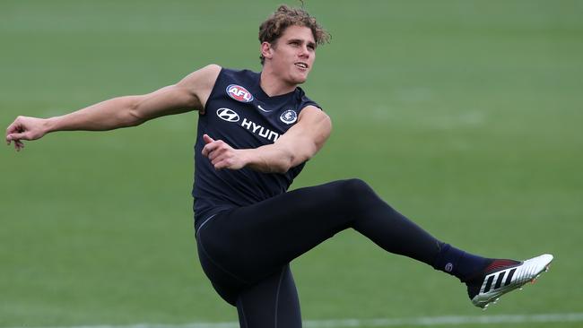 The Blues are winning without Charlie Curnow. Pic: Michael Klein.