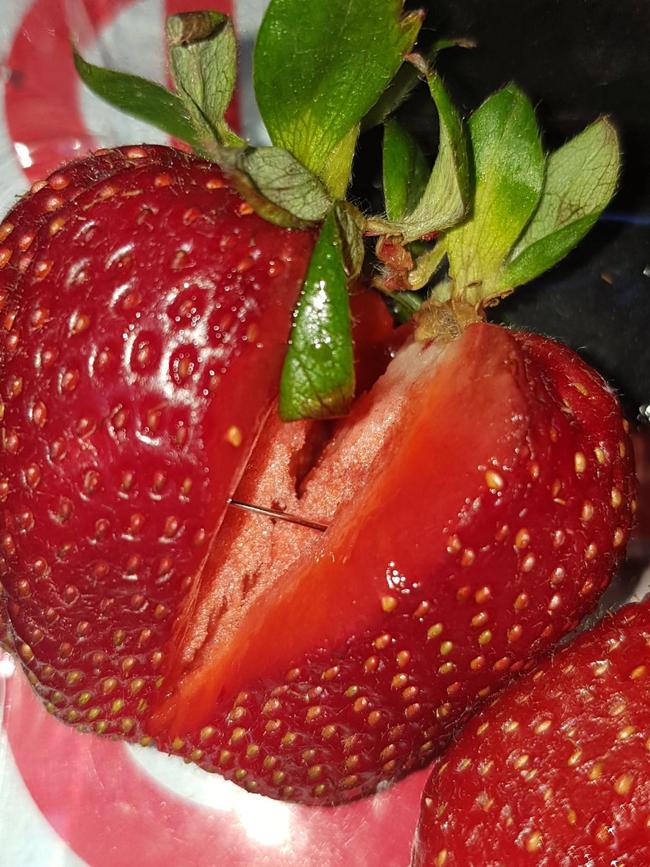 Needles have been found in strawberries across the country. Picture: Supplied