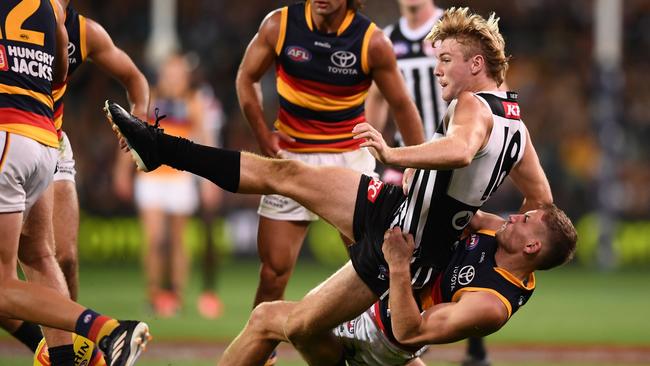 Rory Laird and Jason Horne-Francis will go head-to-head in a fierce midfield battle. Picture: Mark Brake/Getty Images