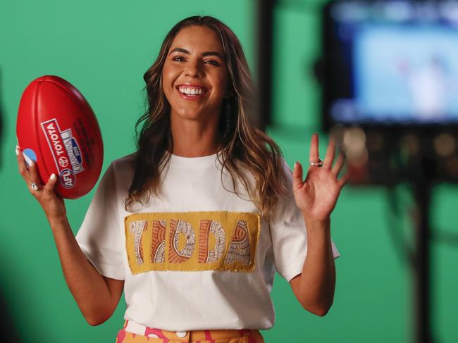 Yokayi Footy host Megan Waters hails from Darwin. Picture: Dylan Burns/AFL Photos.