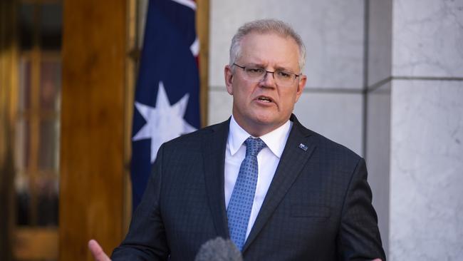 Prime Minister Scott Morrison says if the country remains shut to itself, the virus is “keeping us from living”. Picture: NCA NewsWire/Martin Ollman