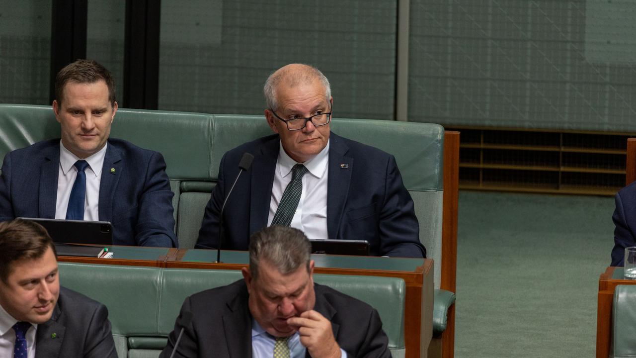 Scott Morrison made a rare interjection in question time. Picture: NCA NewsWire / Gary Ramage