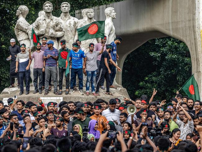 Students have been protesting in Bangladesh as they demand a trial against ousted prime minister Sheikh Hasina. Picture: Luis Tato/AFP