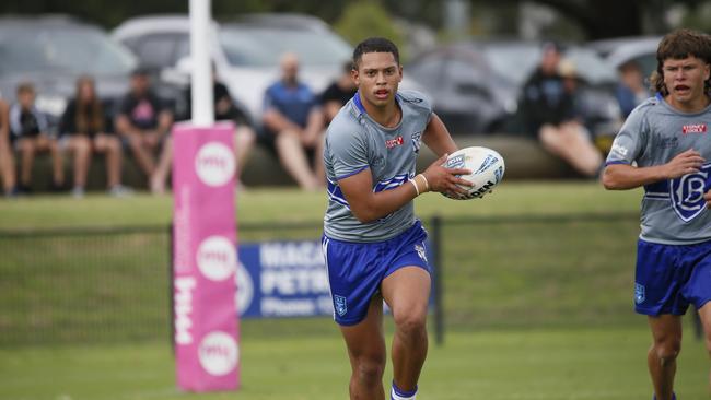 William Sudewa in action for the North Coast Bulldogs against the Macarthur Wests Tigers during round two of the Andrew Johns Cup at Kirkham Oval, Camden, 10 February 2024. Picture: Warren Gannon Photography