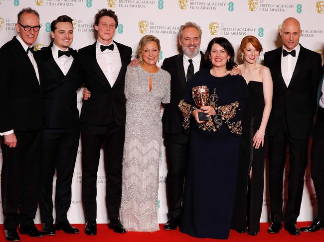 The cast and producers of 1917, which was named Best Film at the BAFTAs. Picture: AFP