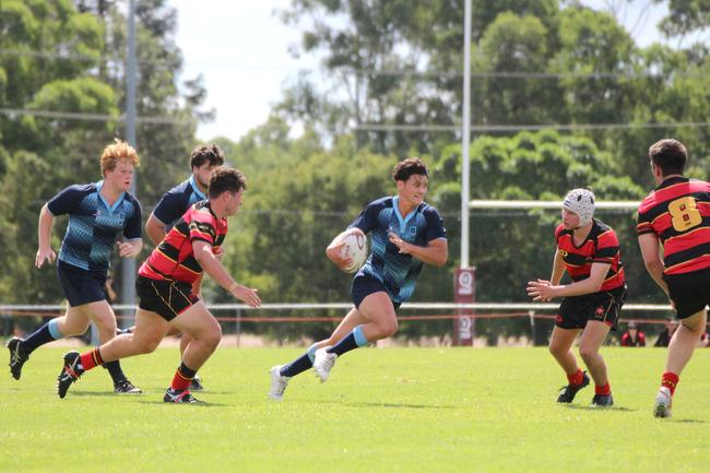 Ballymore Cup rugby action at the Albany Creek Brumbies Junior Rugby Union Club on Friday, April 12, 2024.