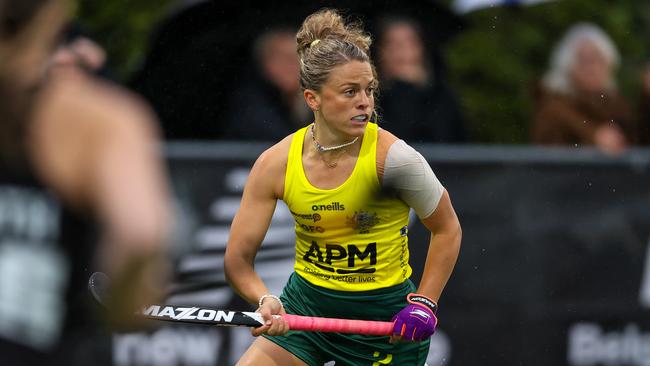 Rosie Malone of the Hockeyroos. Blacksticks Women v Austraila, Oceania Hockey, Olympic Qualifying match, Northland Hockey, Whangarei, Thursday 10 August 2023. Photo: Simon Watts/www.bwmedia.co.nz @bwmedianz