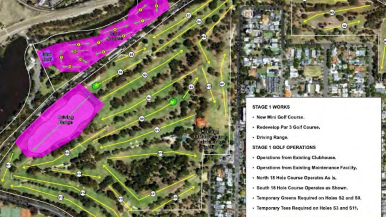 Stage One of the proposed revamp to the North Adelaide Golf Course. Picture: Adelaide City Council