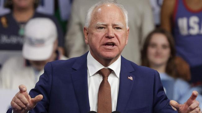 Minnesota Governor Tim Walz speaks during a campaign rally at Desert Diamond Arena in Arizona. Picture: ALEX WONG/GETTY IMAGES NORTH AMERICA/Getty Images via AFP