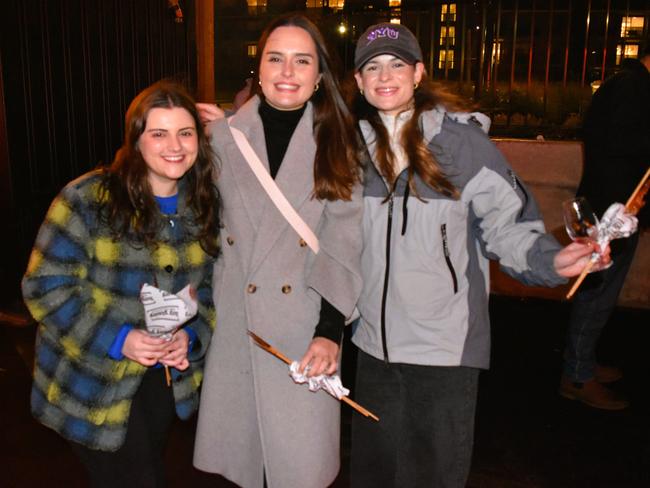 Brooke Jacques, Georgie Kivel, Kate Vaughan at the Whisky, Wine and Fire Festival 2024 at the Caulfield Racecourse. Picture: Jack Colantuono