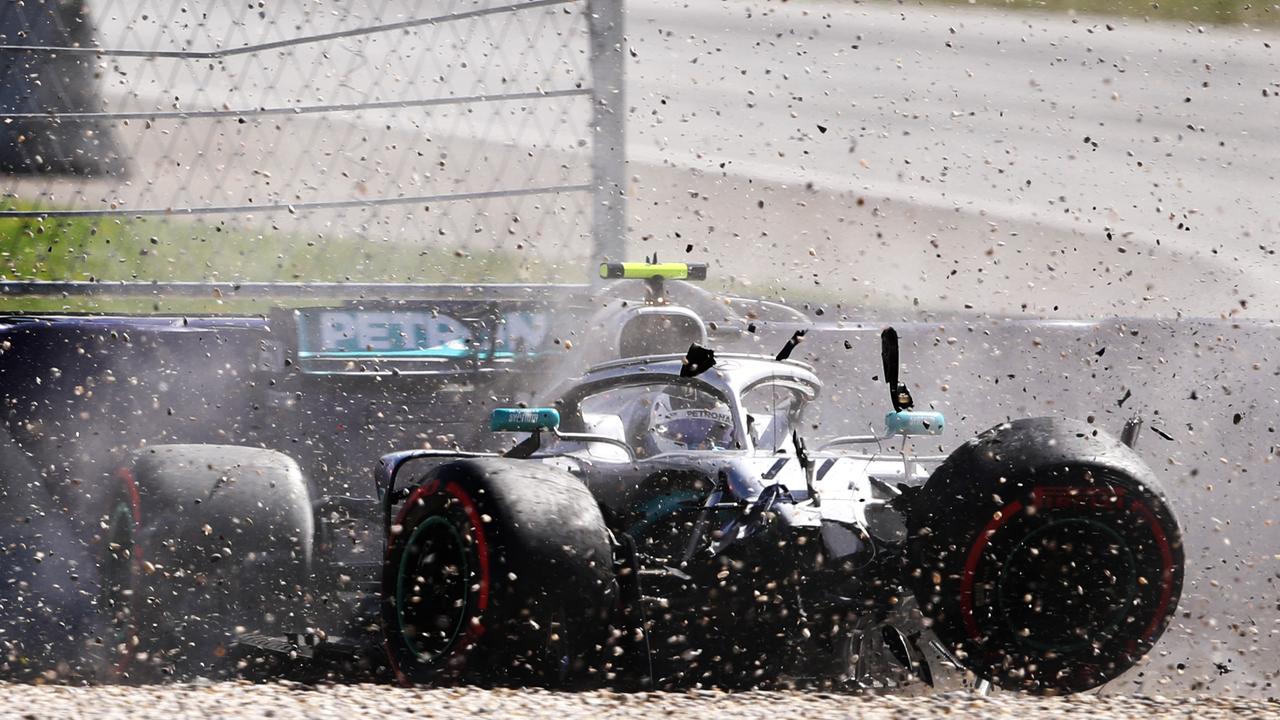 Valtteri Bottas’ session was ended with this head-on crash with the wall.