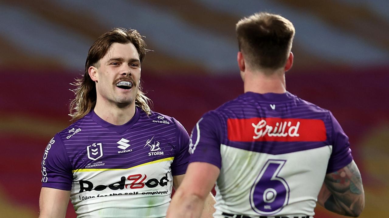 The Storm’s attack looks much better after their key men were disappointed with how they played in a win over Souths. Picture: Brendon Thorne/Getty Images