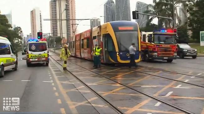 Emergency services at the scene. Picture: Nine News