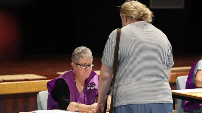 Territorians cast their vote at the Nightcliff polling booth on May 3, 2025. Picture: Pema Tamang Pakhrin