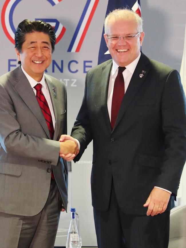 Prime Minister Scott Morrison has thanked Shinzo Abe for his deep friendship. Picture: Adam Taylor/PMO