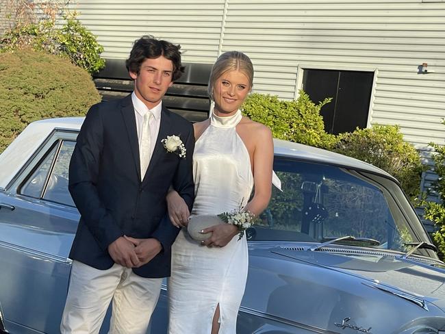 Lillian Whitaker and Morgan Waldock arrive at the formal.