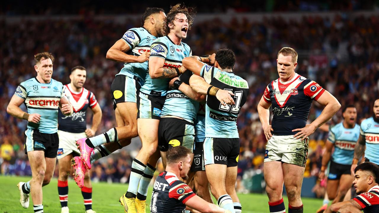 The Sharks went wild for Hazelton. Photo by Chris Hyde/Getty Images