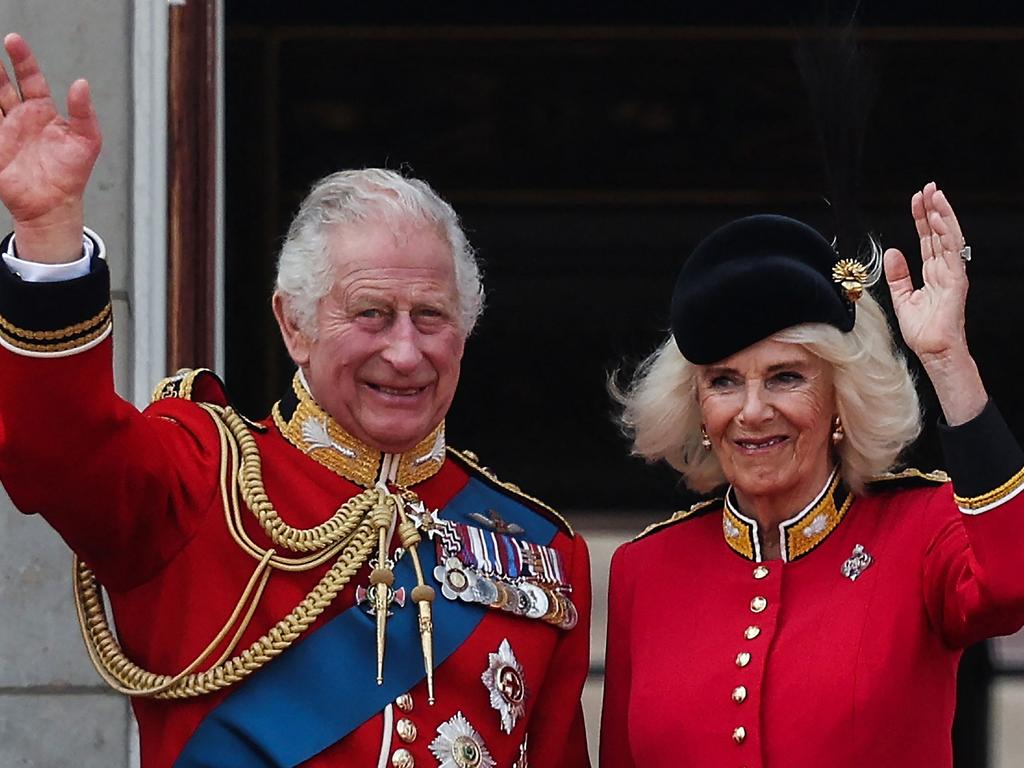 Britain's King Charles III and Britain's Queen Camilla wave from the balcony of Buckingham Palace. Picture: Adrian DENNIS / AFP