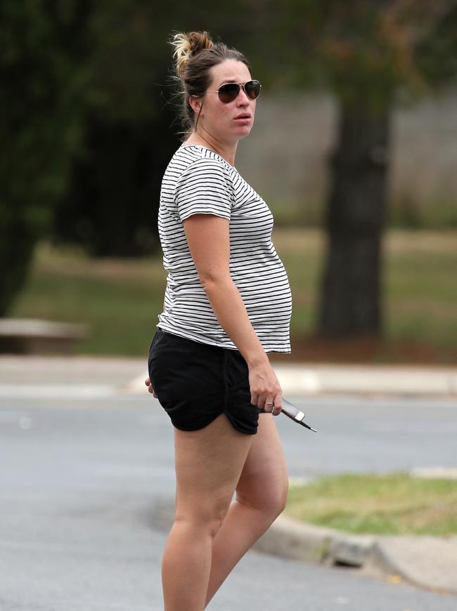 A pregnant Vikki Campion pictured in Canberra. (Pic: John Grainger)