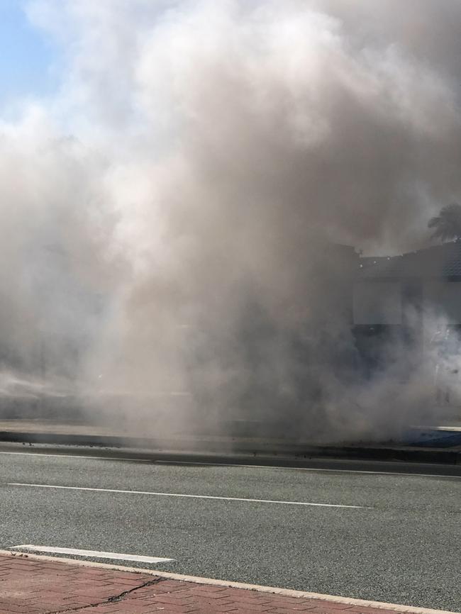 There was a lot of smoke. Picture: Scarlett Madden