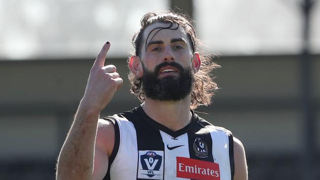 Brodie Grundy in action in the VFL this year.