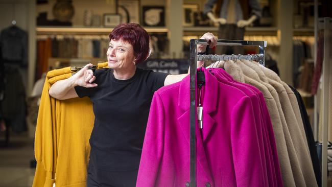 Hobart Myer employee Trish Guinane excited Myer is reopening it's store tomorrow morning. Picture: LUKE BOWDEN