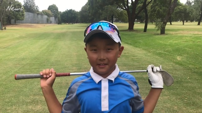 Nine-year-old golfing prodigy Jonathan Hong