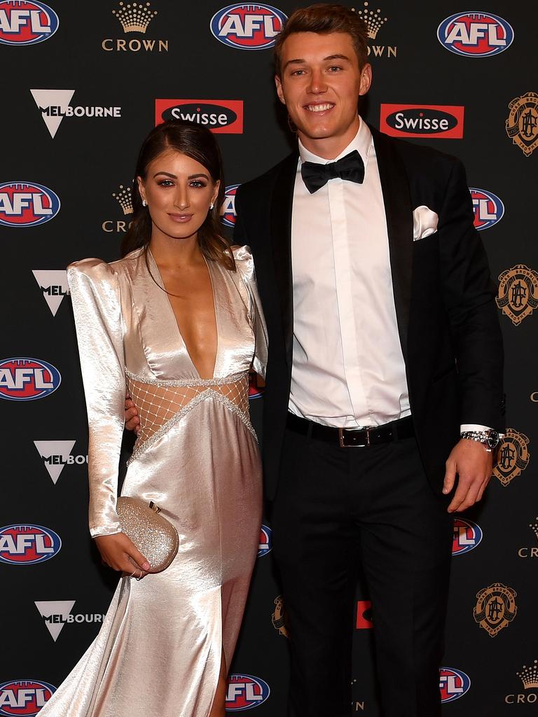 Patrick Cripps and partner Monique Fontana. Picture: AAP