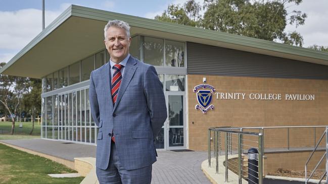 Trinity College principal Nick Hately at the Evanston South campus.Picture: SUPPLIED