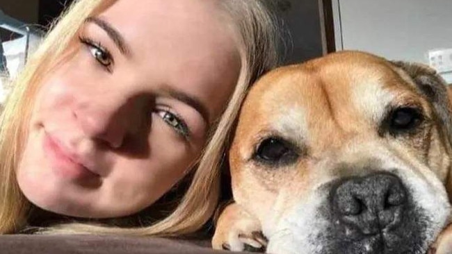 Ashley was walking her dog Gnocchi when she was struck by the motorcyclist. Picture: Supplied.