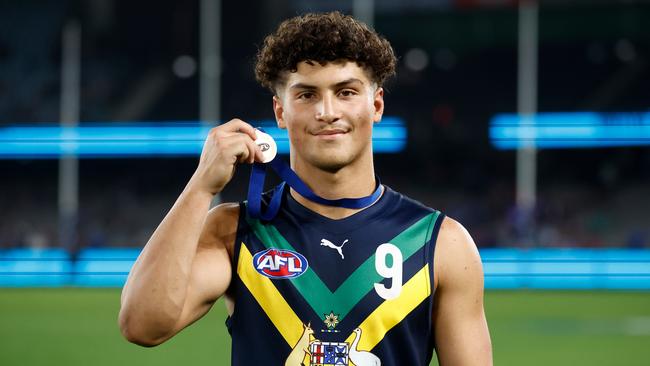 Jake Rogers took out the medal in AFL Academy’s clash against Carlton’s VFL side. Picture: Michael Willson/AFL Photos via Getty Images