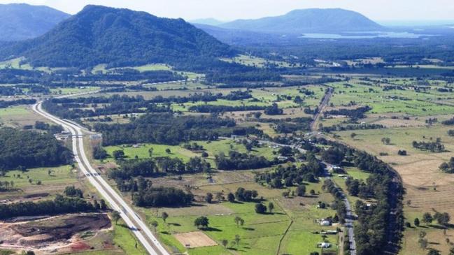 An aerial view of the Pacific Highway, near Harrington.