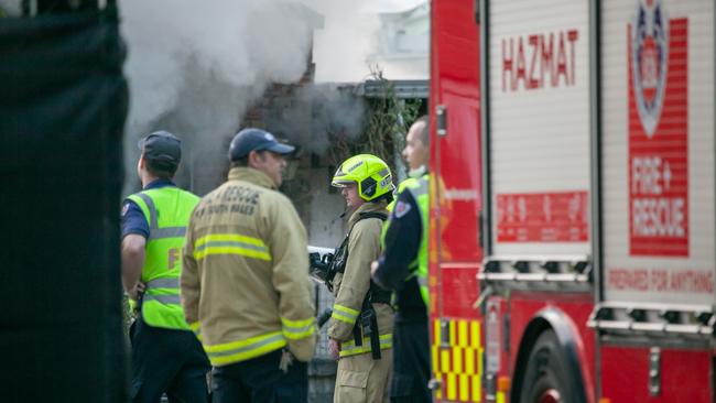 Firefighters were called about 5.10am today. Picture: Damian Hofmann