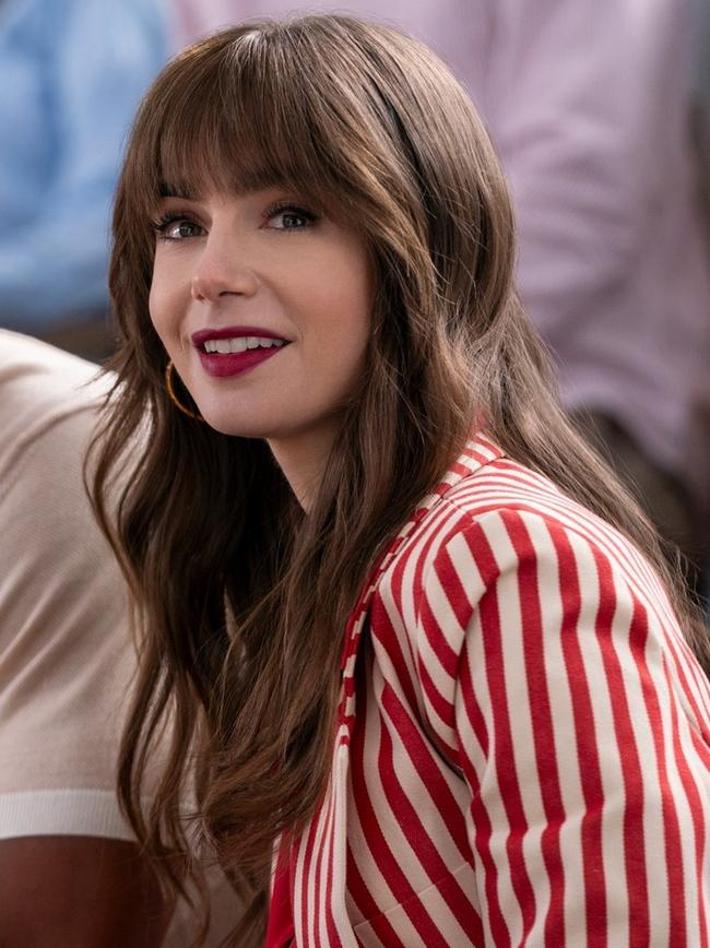 Collins plays the title role on the show, where she has sported long hair every season. Picture: Netflix