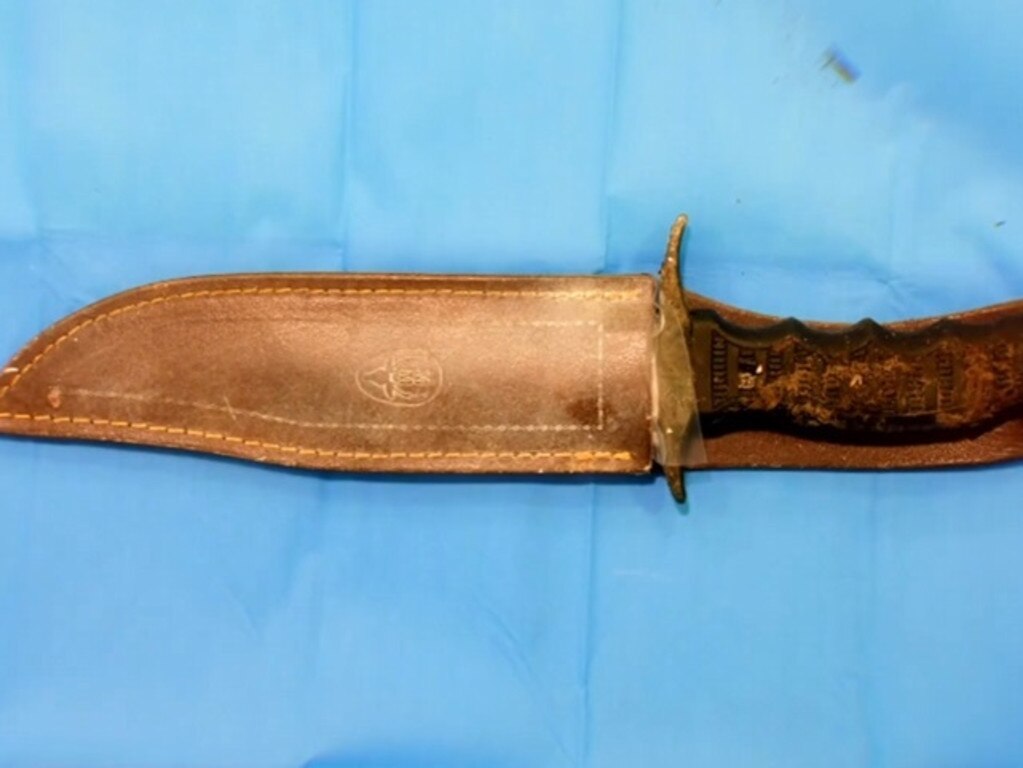 Jackson was found with a 30-centimetre hunting knife in his chest. Picture: 60 Minutes