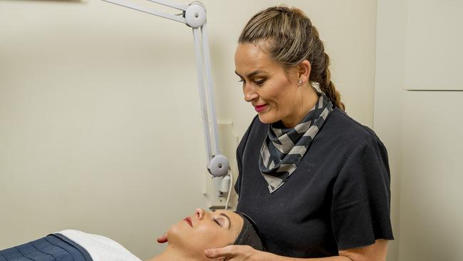 Ella Bache at Pacific Fair has won the best beauty salon on the Gold Coast. Tammy Freeman with client Amanda Mills. Picture: Jerad Williams