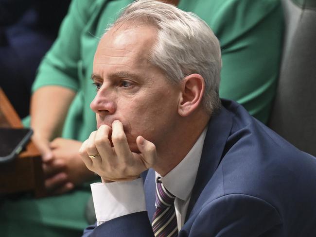 CANBERRA, Australia - NewsWire Photos - July 4, 2024:  Minister for Immigration, Citizenship, Migrant Services and Multicultural Affairs, Andrew Giles during Question Time at Parliament House in Canberra. Picture: NewsWire / Martin Ollman