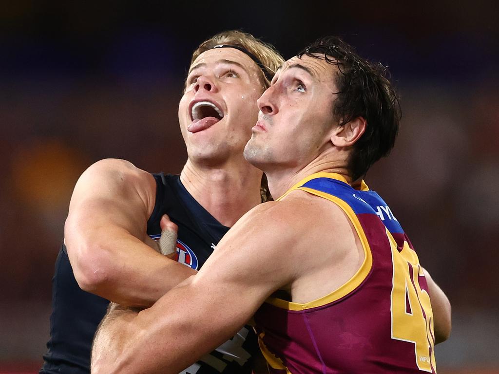 Tom De Koning was thrown into the game in the second quarter as sub. Picture: Chris Hyde/Getty Images