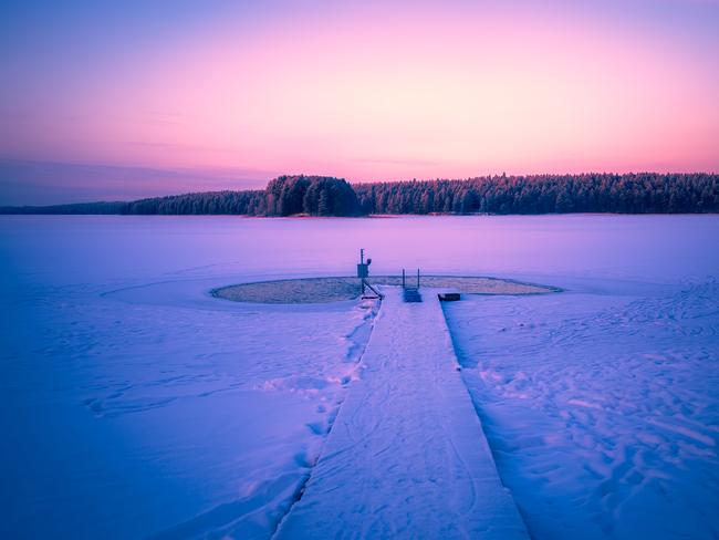 Ice swimming place from Kuhmo, Finland.