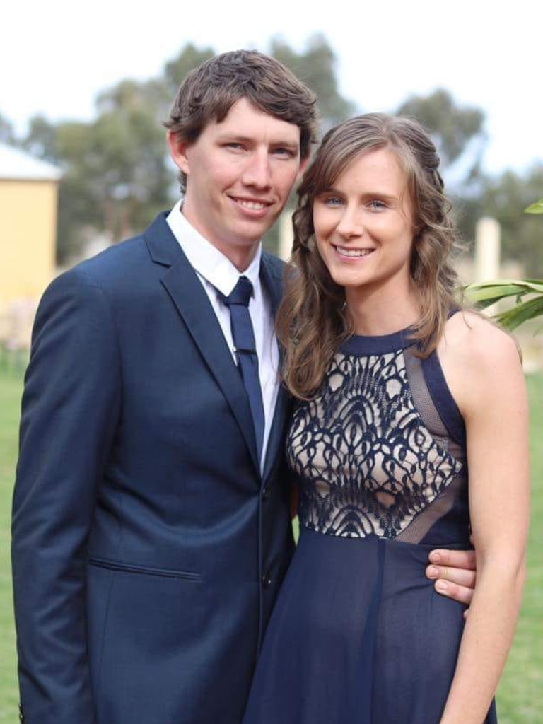NSW RFS firefighter Samuel McPaul, who died on Monday, with his wife Megan. Picture: Facebook