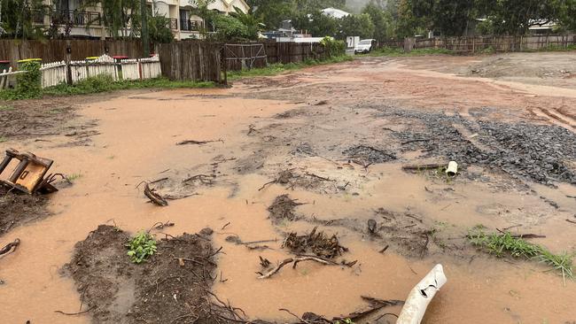 Erosion and sediment run-off issues visible during wet weather on a construction site at 181-183 Kamerunga Rd in Freshwater. The developer has since established sediment control measures on the site. Picture: Supplied