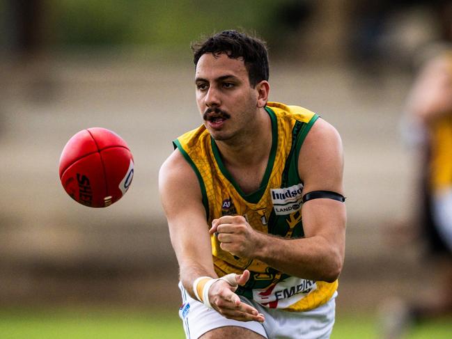 Jacob Long playing for St Mary's in the 2024-25 NTFL season. Picture: Patch Clapp / AFLNT Media