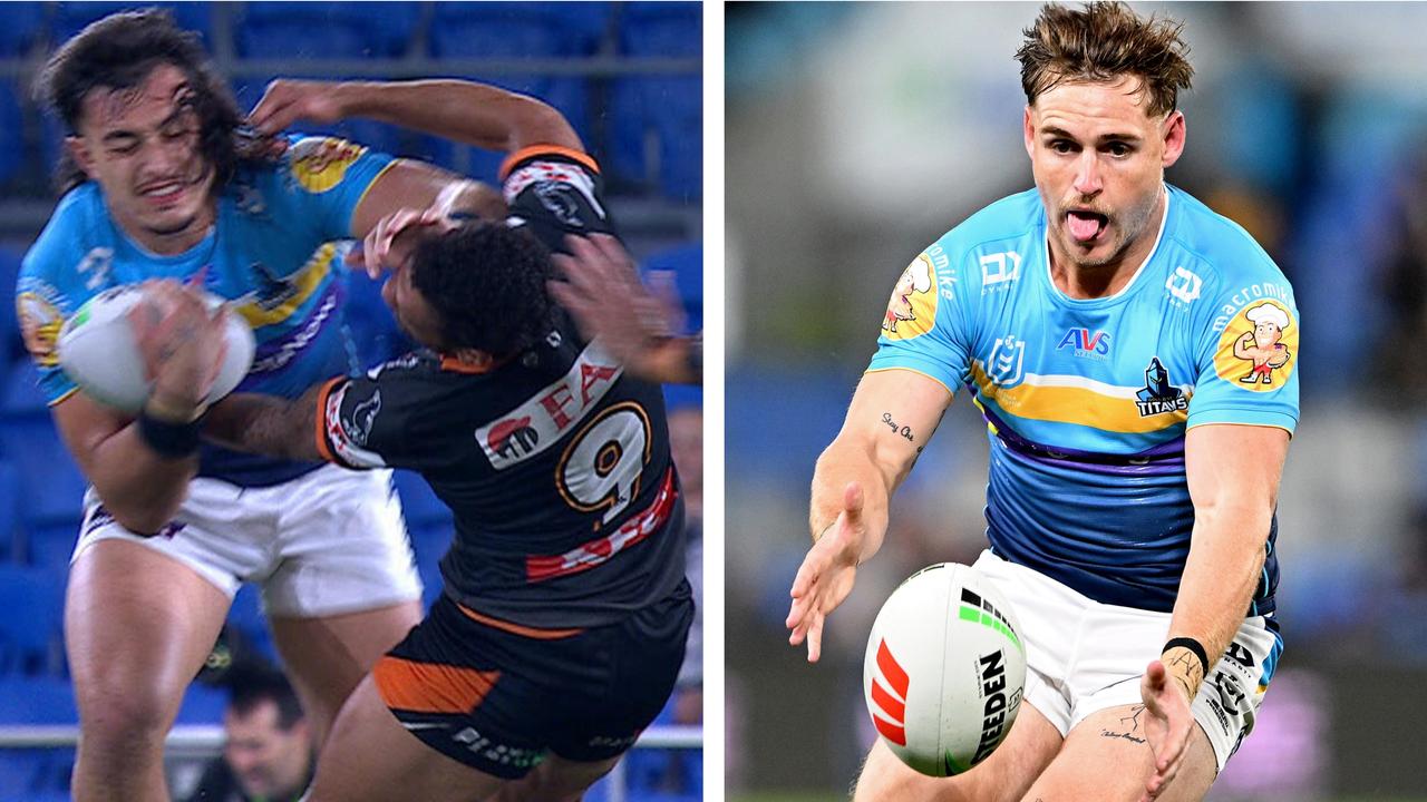 Titans vs Tigers, Api Koroisau mâchoire cassée, Blues Origin, Tino Fa’asuamaleaui en rapport, QLD, diffusion en direct, blog en direct, scores SuperCoach, vidéos, AJ Brimson, Luke Brooks