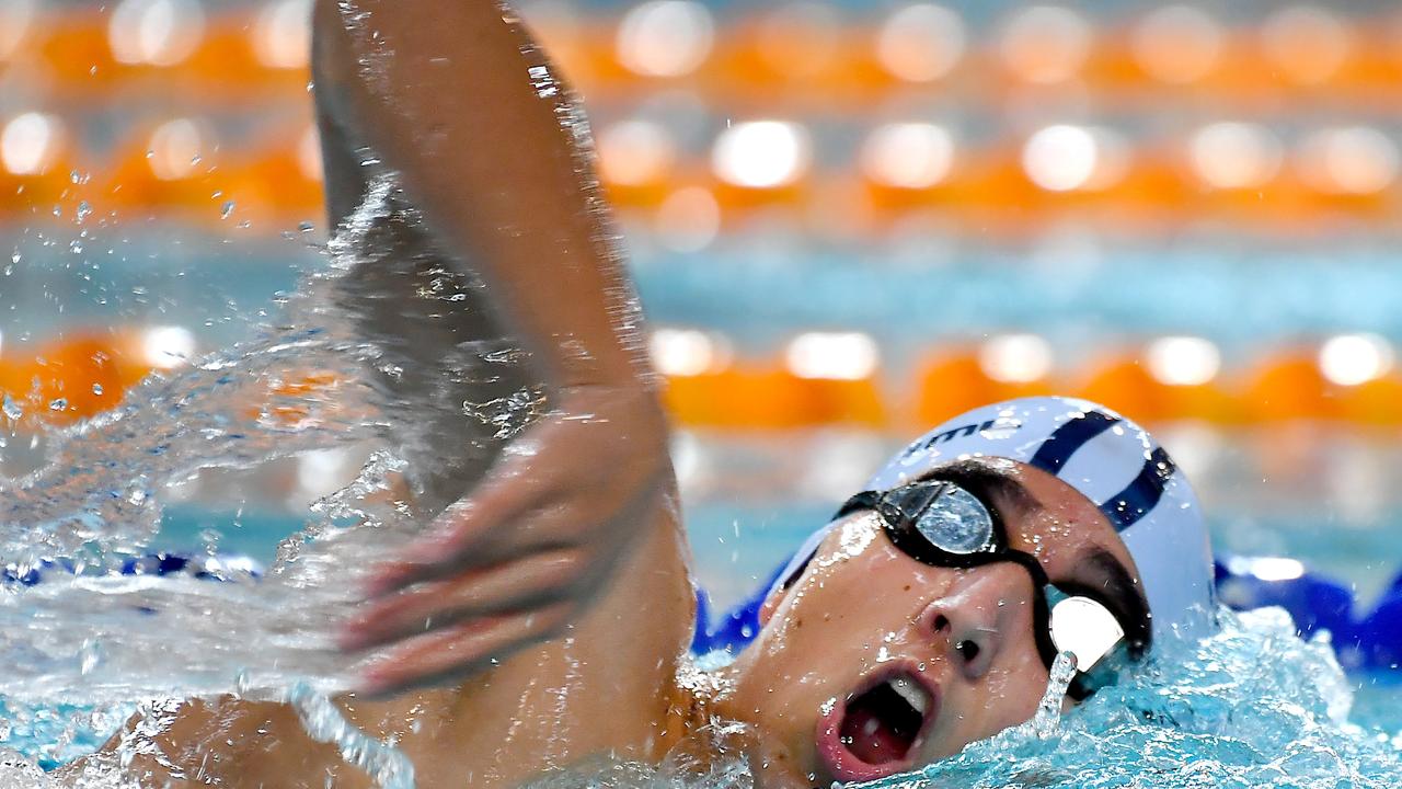 Brisbane Grammar school team in action. Action from the GPS swimming championships. Thursday March 10, 2022. Picture, John Gass