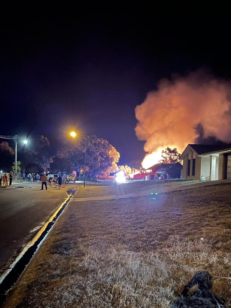 Onlookers watched in horror as a giant blaze quickly took hold of Romavilla Winery. Picture: Supplied.